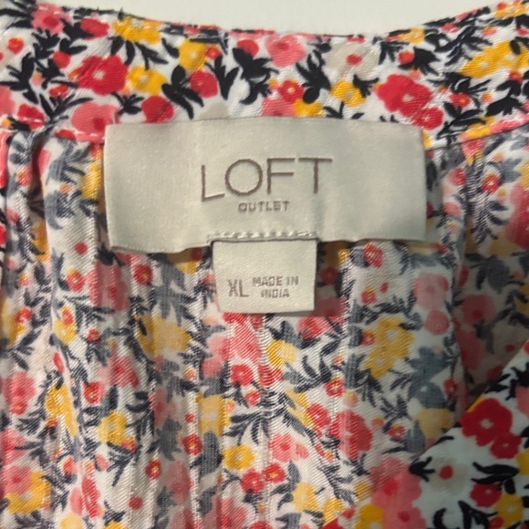 LOFT Floral Blouse - Pink and Yellow Spring Easter - Picture 2 of 7